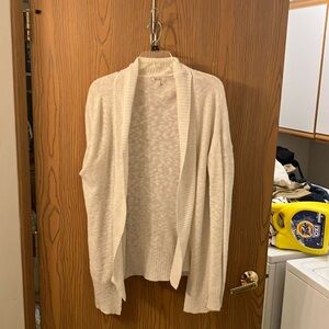 Cream colored open front cardigan, XL.